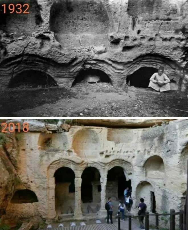 Picture 10 of A series of photos 'then and now' on streets around the world, proving the great influence of time