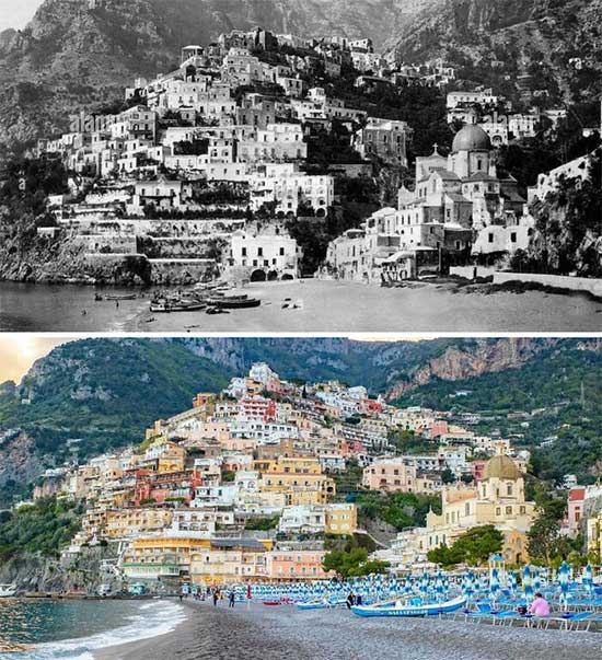 Picture 11 of A series of photos 'then and now' on streets around the world, proving the great influence of time