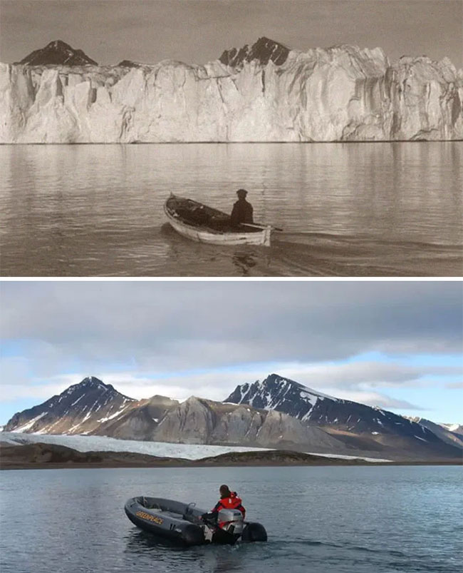 Picture 16 of A series of photos 'then and now' on streets around the world, proving the great influence of time