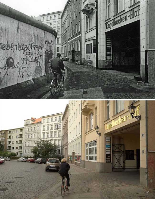 Picture 18 of A series of photos 'then and now' on streets around the world, proving the great influence of time