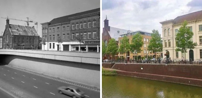 Picture 19 of A series of photos 'then and now' on streets around the world, proving the great influence of time