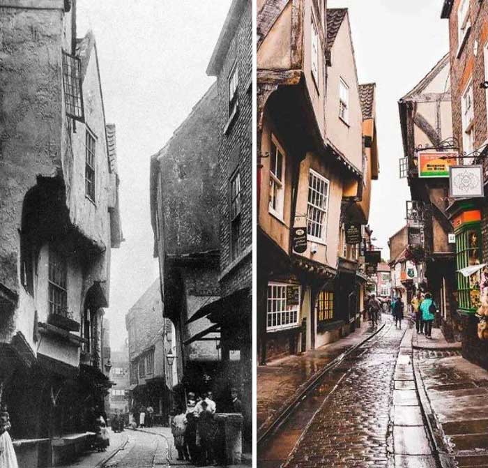 Picture 20 of A series of photos 'then and now' on streets around the world, proving the great influence of time