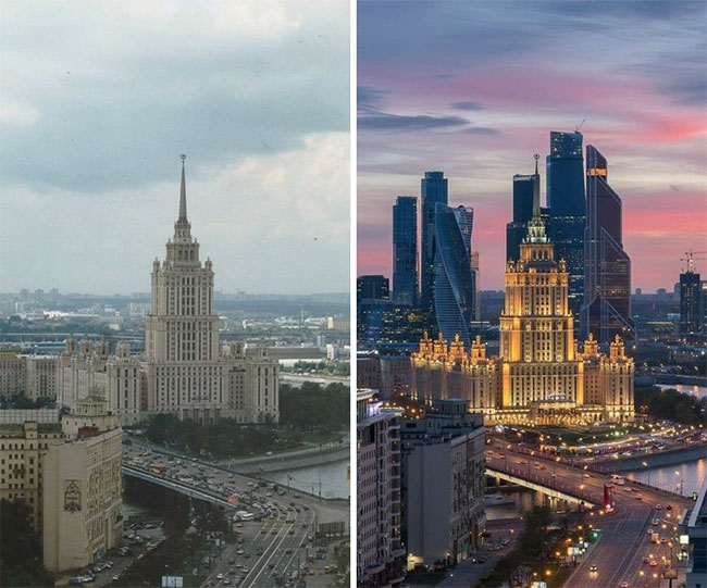 Picture 22 of A series of photos 'then and now' on streets around the world, proving the great influence of time