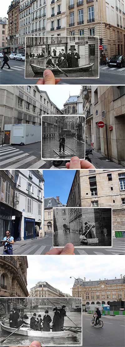 Picture 4 of A series of photos 'then and now' on streets around the world, proving the great influence of time