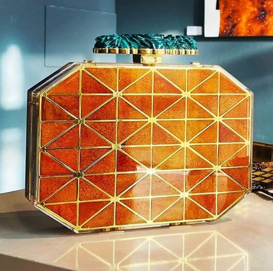 Picture 1 of A unique and one-of-a-kind handbag made from orange peels