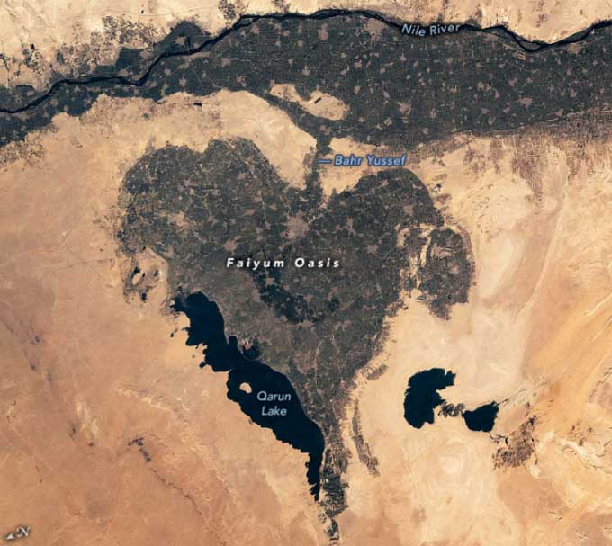 Picture 1 of Admire the heart-shaped oasis seen from space