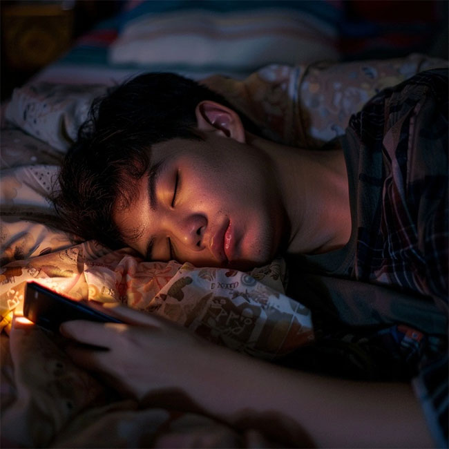 After a tiring day of work, why do you still try to stay up all night scrolling on your phone? Picture 1
