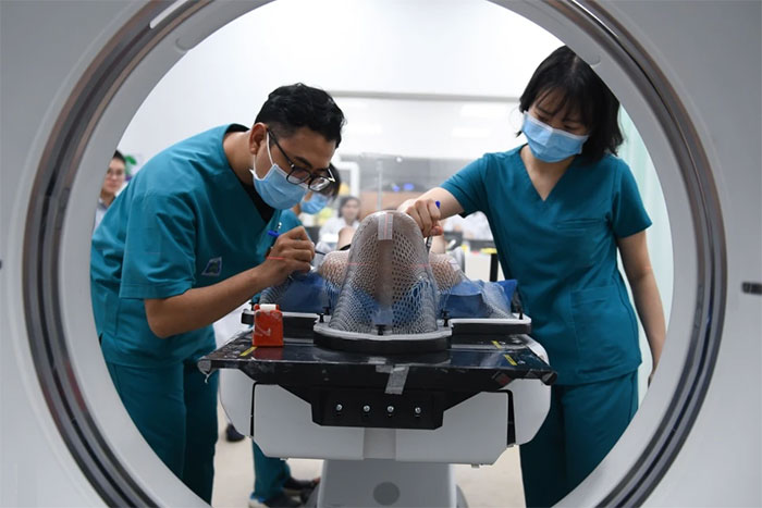 Picture 5 of Close-up of the process of 'making' cancer radiation therapy masks