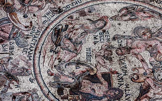 Picture 1 of Close-up of the rare and clearest mosaic depicting the Trojan War