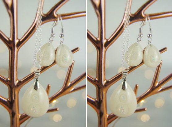 Picture 2 of Close-up of unique jewelry made from breast milk