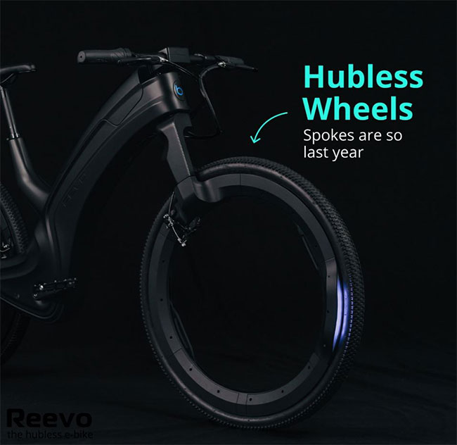 Electric bicycles with no spokes, 'invisible' wheel hubs, and advanced security technology. Picture 4