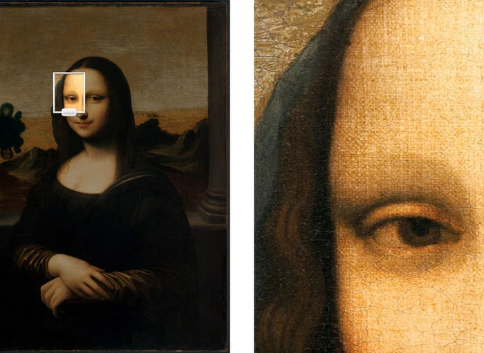 Picture 3 of Enlarging the famous 'Mona Lisa' painting 400 times, experts discover 3 hidden secrets