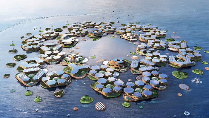 Picture 1 of Floating city with 10,000 inhabitants, resistant to hurricanes and tsunamis