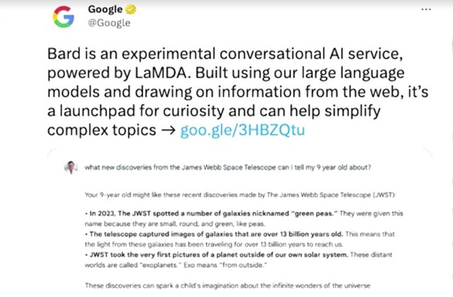 Picture 2 of Google's AI Answers Basic Question Wrong, Sweeping Away $100 Billion From Alphabet