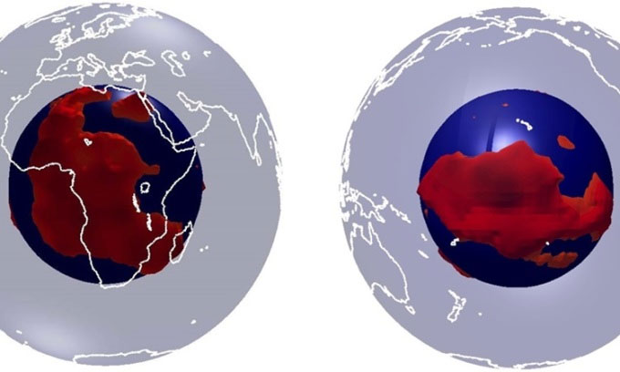 Picture 1 of Huge Block of Material Hidden Under Africa and the Pacific Ocean