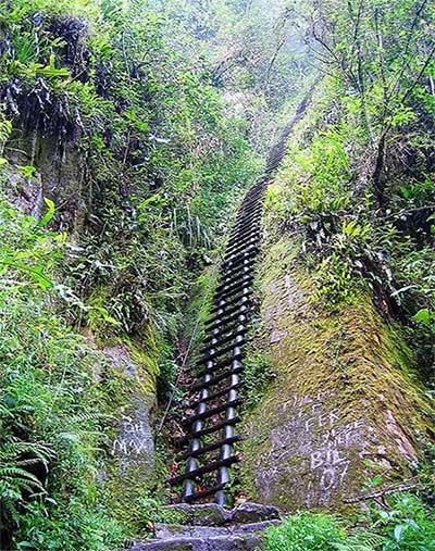 Picture 9 of 'Legs and feet go limp' with the 'death' stairs that few dare to climb