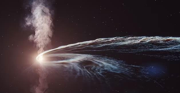 Picture 2 of Observing a black hole, the telescope was suddenly 'bombed' by a strange phenomenon