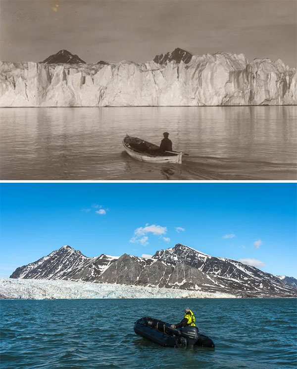 Photographer recreates photo more than 100 years old to warn about melting ice Picture 1