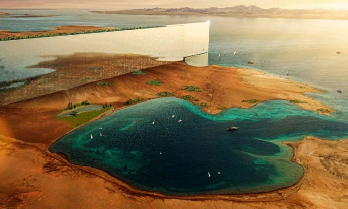 Picture 1 of Saudi Arabia's 170km straight city project is facing difficulties