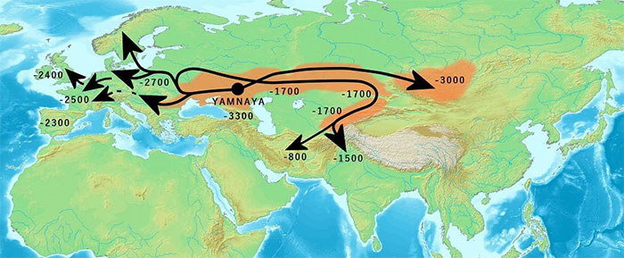 Picture 2 of Searching for the common linguistic origins of half the world's population, spanning across Eurasia.