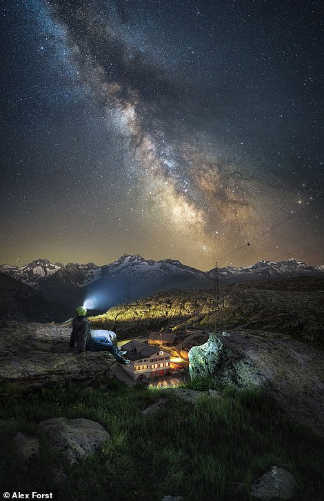 Picture 12 of Set of surreal landscape photos under the starry sky