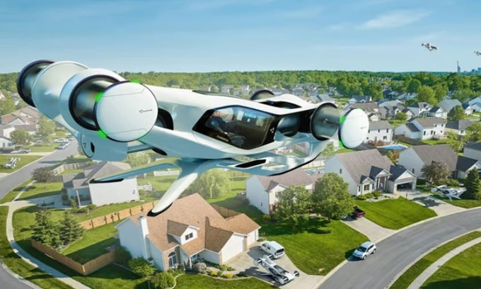 Picture 1 of Strange flying car design with speed of 150km/h