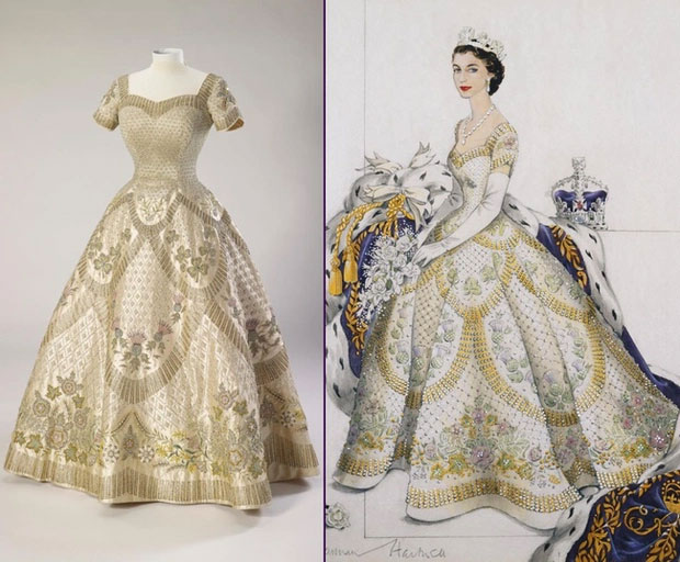 Picture 3 of The amazing truth about the historic dress of the Queen of England at the coronation ceremony 70 years ago