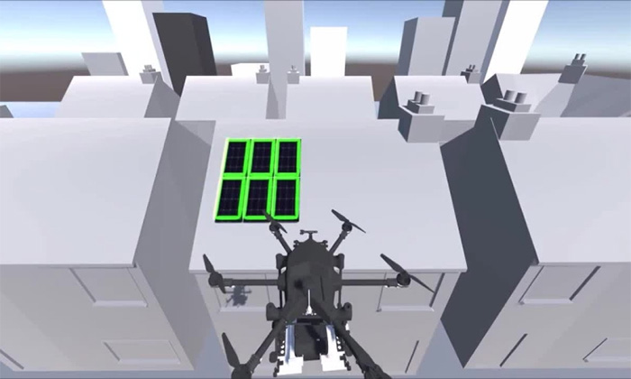 Picture 1 of The duo of drones and robots automatically cleans solar cells