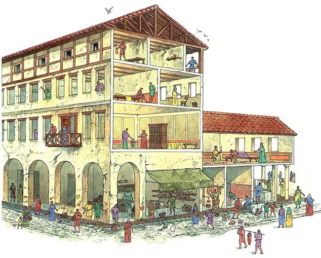 The house of the ancient Romans: The more money you have, the lower you live, the poor live on the top floor Picture 4