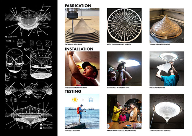 The lamp distills seawater, recharges with salt and solar energy of the architecture student Picture 5