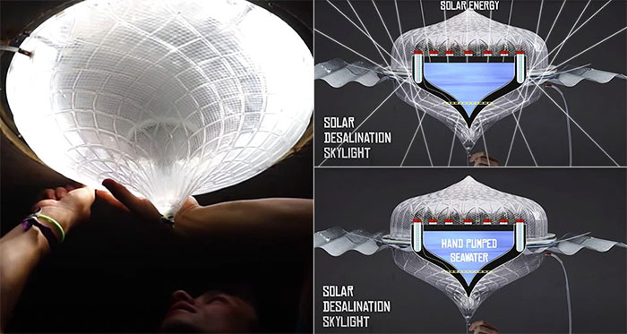 The lamp distills seawater, recharges with salt and solar energy of the architecture student Picture 7