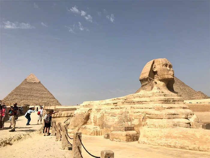 Picture 1 of The mysteries of the great Sphinx next to the Giza Pyramids of Egypt