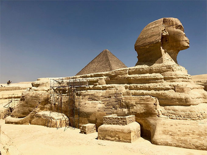 Picture 2 of The mysteries of the great Sphinx next to the Giza Pyramids of Egypt