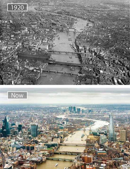 Picture 14 of The series of photos show the amazing transformation of the world's most famous cities over the past century