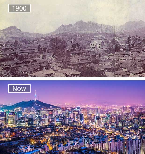 Picture 2 of The series of photos show the amazing transformation of the world's most famous cities over the past century
