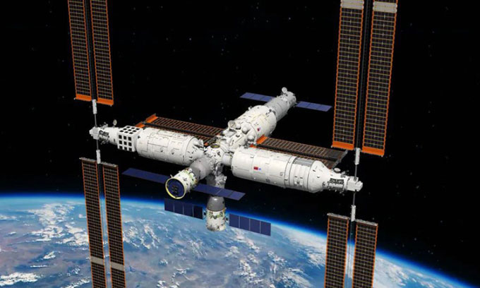 The structure of the Chinese space station after completion