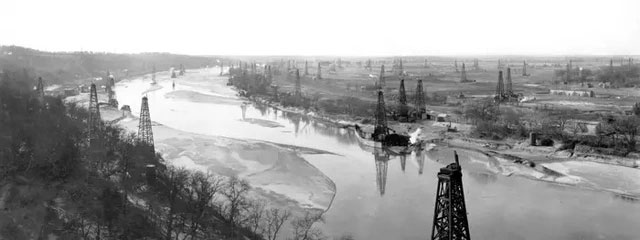 Picture 15 of Unbelievable facts about the history of the oil and gas industry: Gasoline used to be cheaper than water, so abundant that it had to be dumped into the river...