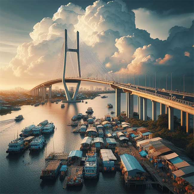 Picture 4 of Vietnam's 'super bridge' sets a Southeast Asian record: Total capital is nearly 5,000 billion, reaching the top 10 in the world!