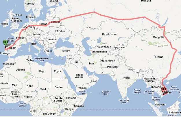 What was the 'world's longest' rail journey from Europe to Vietnam like? Picture 1