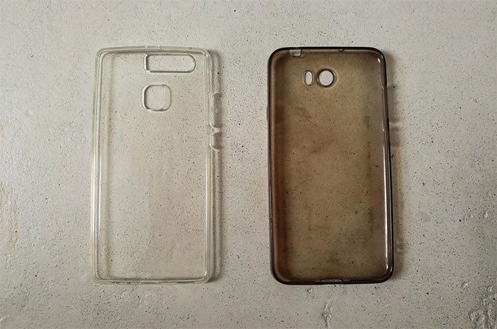Picture 1 of Why does the clear case turn yellow after a period of use?
