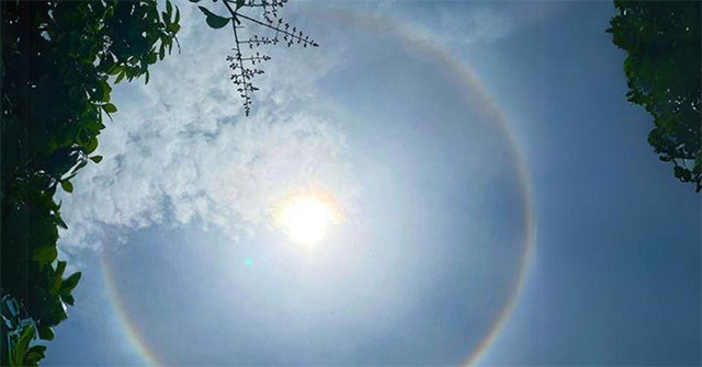 A beautiful halo appears in the sky of Dong Nai