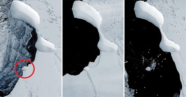 A new island suddenly appeared after the ice melted