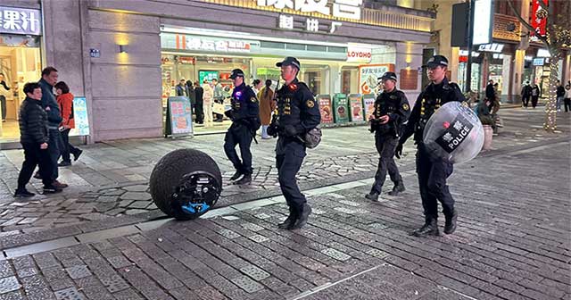 Amphibious Spherical Robot Helps Chinese Police Patrol