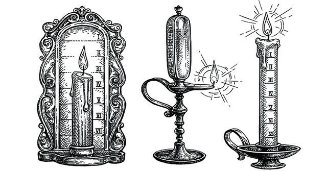Before there was a clock, people knew how to use candles as an alarm