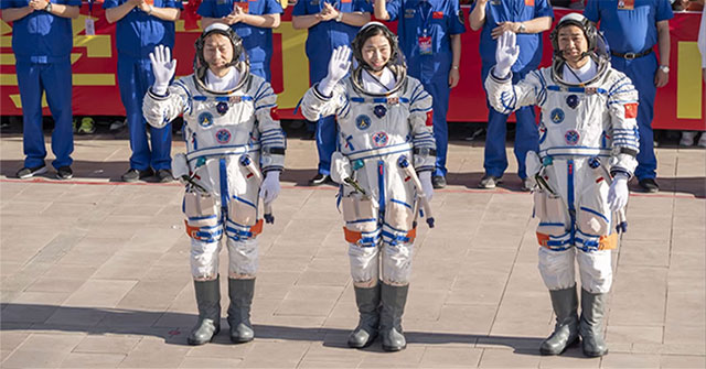 China sends 3 astronauts to new space station