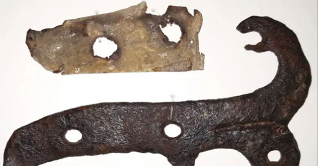 Decipher the piece of 'human skin' on the door of a medieval church