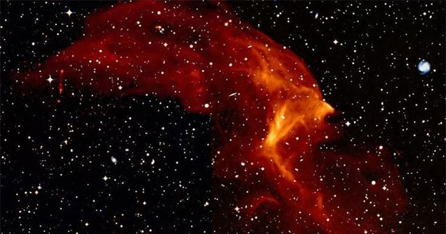Detects a shock wave 60 times larger than the Milky Way
