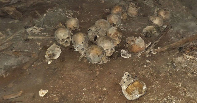 Discovered 'skull altar' more than 1,000 years old in a cave in Mexico