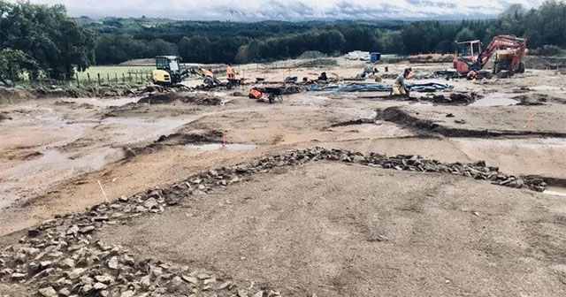 Excavation of 1,700-year-old Roman ruins on top of a sacred spring