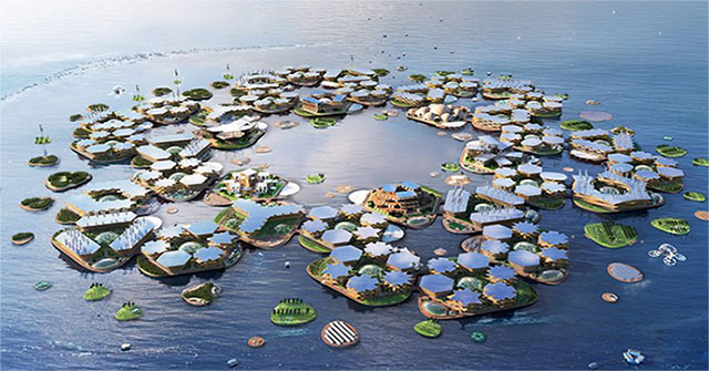 Floating city with 10,000 inhabitants, resistant to hurricanes and tsunamis